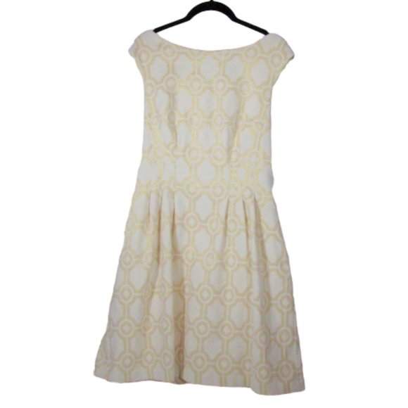 Vince Camuto Ivory Gold Sleeveless Dress Women's Size 6 - Picture 1 of 6